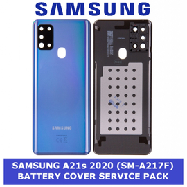 Γνήσια Original Samsung Galaxy A21s 2020 (SM-A217F) Rear Back Battery Cover, Πίσω Τζάμι Καπάκι Μπαταρίας Blue (Service Pack By Samsung) GH82-22780C
