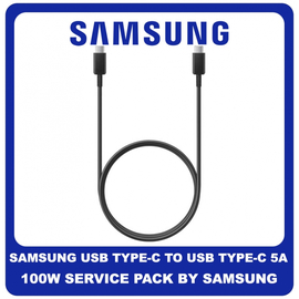 Γνήσιο Original Samsung Cable USB Type-C To USB Type-C 5A 100w Καλώδιο DN975BB Black Μαύρο (Service Pack by Samsung)
