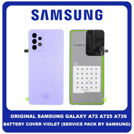 Original Γνήσιο Samsung Galaxy A72 A725 A726 SM-A725F SM-A726B Battery Cover Καπάκι Μπαταρίας Violet Μωβ GH82-25448C (Service Pack By Samsung)