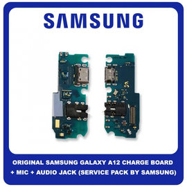 Γνήσιο Original Samsung Galaxy A12 A125 SM-A125F USB Charging Board Καλωδιοταινία Φόρτισης + Microphone Μικρόφωνο + Audio Jack Θύρα Ακουστικών GH96-14044A (Service Pack By Samsung)