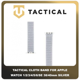 Original Γνήσιο Tactical 536 Cloth Band 38mm / 40mm Replacement For Apple Watch 1 , 2 , 3 , 4 , 5 , 6 , SE Smartwatch Bracelet Strap Λουράκι Ζώνη Νάιλον Ύφασμα Με Velcro Για Ρολόι Silver Ασημί