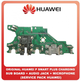 Γνήσιο Original Huawei P Smart Plus , PSmart Plus INE-LX1 Daughterboard USB Charging SUB Board PCB Flex Charge Connector Καλωδιοταινία Φόρτισης + Audio Jack Θύρα Ακουστικών + Microphone Μικρόφωνο 02352BVD (Service Pack By Huawei)