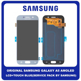 Γνήσια Original Samsung Galaxy A5 2017 SM-A520F A520 Οθόνη LCD + Touch Screen Μηχανισμός Οθόνης Αφής Blue GH97-19733C