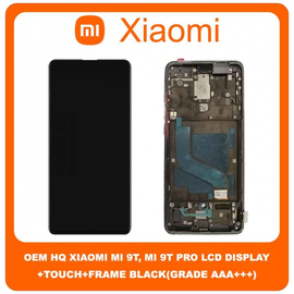 HQ OEM Xiaomi Mi 9T M1903F10G Mi9T PRO M1903F11G OLED LCD Display Screen Οθόνη + Touch Screen Digitizer Μηχανισμός Αφής + Frame Πλαίσιο Black Μαύρο (Grade AAA+++)