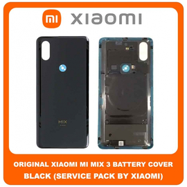 Original Γνήσιο Xiaomi Mi Mix 3 Mix3 (M1810E5A) Rear Back Battery Cover Πίσω Κάλυμμα Καπάκι Μπαταρίας Black Μαύρο (Service Pack By Xiaomi)