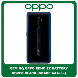 OEM HQ Oppo Reno 2Z , Reno2Z (PCKM70, PCKT00, PCKM00, CPH1945, CPH1951, PCKM80) Rear Back Battery Cover Πίσω Κάλυμμα Καπάκι Μπαταρίας Black Μαύρο (Grade AAA+++)