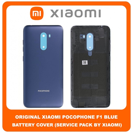 Original Γνήσιο Xiaomi Pocophone F1 (M1805E10A, POCO F1) Rear Back Battery Cover Πίσω Κάλυμμα Καπάκι Μπαταρίας Blue Μπλε (Service Pack By Xiaomi)