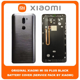 Original Γνήσιο Xiaomi Mi 5S Plus , Mi5S Plus (2016070) Rear Back Battery Cover Πίσω Κάλυμμα Καπάκι Μπαταρίας + Camera Lens Τζαμάκι Κάμερας + Fingerprint Sensor Αισθητήρας Δακτυλικού Αποτυπώματος Black Μαύρο (Service Pack By Xiaomi)