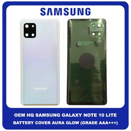 OEM HQ Samsung Galaxy Note 10 Lite , Note10 Lite N770 (SM-N770F, SM-N770F/DS, SM-N770F/DSM) Rear Back Battery Cover Πίσω Κάλυμμα Καπάκι Μπαταρίας + Camera Lens Τζαμάκι Κάμερας Aura Glow (Grade AAA+++)