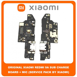 Original Γνήσιο Xiaomi Redmi 9A , Redmi9A (M2006C3LG, M2006C3LI, M2006C3LC, M2004C3L) Καλωδιοταινία Φόρτισης SUB Charging Board (Charge Connector Dock Flex) + Mic Μικρόφωνο (Service Pack By Xiaomi)