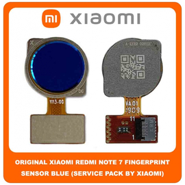 Original Γνήσιο Xiaomi Redmi Note 7 , Redmi Note7 (M1901F7G, M1901F7H, M1901F7I) Fingerprint Flex Sensor Καλωδιοταινία Αισθητήρας Δακτυλικού Αποτυπώματος Blue Μπλε (Service Pack By Xiaomi)