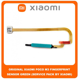 Original Γνήσιο Xiaomi Poco M3 , PocoM3 (M2010J19CG, M2010J19CI) Redmi 9T , Redmi9T (J19S, M2010J19SG, M2010J19SY) Fingerprint Flex Sensor Καλωδιοταινία Αισθητήρας Δακτυλικού Αποτυπώματος Green Πράσινο (Service Pack By Xiaomi)