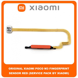 Original Γνήσιο Xiaomi Poco M3 , PocoM3 (M2010J19CG, M2010J19CI) Fingerprint Flex Sensor Καλωδιοταινία Αισθητήρας Δακτυλικού Αποτυπώματος Red Κόκκινο (Service Pack By Xiaomi)