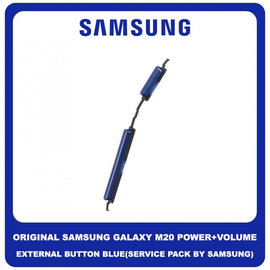 Original Γνήσιο Samsung Galaxy M20 M205 (SM-M205F) ON/OFF Power Button + Volume External Button Καλωδιοταινία Κουμπιών Έντασης Εκκίνησης Blue Μπλε GH64-07230B (Service Pack By Samsung)