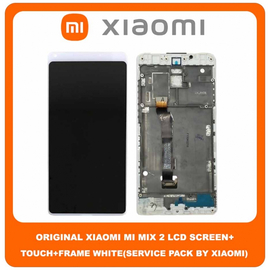 Original Γνήσιο Xiaomi Mi Mix 2 Mix2 Special Edition (M1803D5XA) IPS LCD Display Assembly Screen Οθόνη + Touch Screen Digitizer Μηχανισμός Αφής + Frame Πλαίσιο Full Ceramic White Άσπρο 560410016033 (Service Pack By Xiaomi)