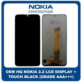 OEM HQ Nokia 2.2 Nokia2.2 (TA-1183, TA-1179, TA-1191, TA-1188) IPS LCD Display ​Screen Assembly Οθόνη + Touch Screen Digitizer Μηχανισμός Αφής Black Μαύρο (Grade AAA+++)