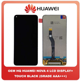 OEM HQ Huawei Nova 4 Nova4 (VCE-AL00, VCE-TL00, VCE-L22) AMOLED LCD Display Screen Assembly Οθόνη + Touch Screen Digitizer Μηχανισμός Αφής Black Μαύρο (Premium A+)