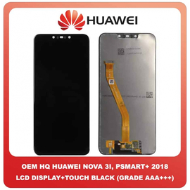 OEM HQ Huawei Nova 3i, Nova3i, P Smart Plus 2018, P Smart+ 2018 (INE-LX1, INE-LX1r, Sydney 6353, INE-LX2r, INE-AL00, INE-TL00) IPS LCD Display Assembly Screen Οθόνη + Touch Screen DIgitizer Μηχανισμός Αφής Black Μαύρο (Grade AAA+++)