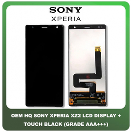 OEM HQ Sony Xperia XZ2 , XZ 2 (H8266, H8216, H8296, H8276, 702SO, SOV37) IPS LCD Display Screen Assembly Οθόνη + Touch Screen Digitizer Μηχανισμός Αφής Black Μαύρο (Grade AAA+++)