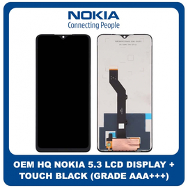 OEM HQ Nokia 5.3 Nokia5.3 (TA-1234, TA-1223, TA-1227, TA-1229) IPS LCD Display Screen Assembly Οθόνη + Touch Screen Digitizer Μηχανισμός Αφής Black Μαύρο (Grade AAA+++)