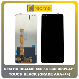 OEM HQ Realme X50 5G , Realme X 50 5G, (RMX2144) IPS LCD Display Assembly Screen Οθόνη + Touch Screen DIgitizer Μηχανισμός Αφής Black Μαύρο (Grade AAA+++)