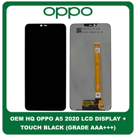OEM HQ Oppo A3s A 3s (CPH1803, CPH1853, CPH1805) IPS LCD Display Assembly Screen Οθόνη + Touch Screen Digitizer Μηχανισμός Αφής Black Μαύρο (Grade AAA+++)