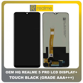 OEM HQ Realme 5 Pro , Realme5 Pro (RMX1971) IPS LCD Display Assembly Screen Οθόνη + Touch Screen DIgitizer Μηχανισμός Αφής Black Μαύρο (Grade AAA+++)