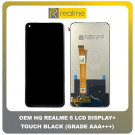 OEM HQ Realme 6 , Realme6 (RMX2001) IPS LCD Display Assembly Screen Οθόνη + Touch Screen DIgitizer Μηχανισμός Αφής Black Μαύρο (Grade AAA+++)