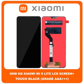 OEM HQ Xiaomi Mi 8 Lite, Mi8 Lite (M1808D2TG) IPS LCD Display Assembly Screen Οθόνη + Touch Screen Digitizer Μηχανισμός Αφής Black Μαύρο (Grade AAA+++)