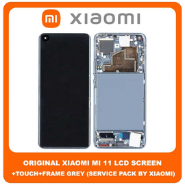 Γνήσιο Original Xiaomi Mi 11 , Mi11 (M2011K2C, M2011K2G) LCD Display Assembly Screen Οθόνη + Touch Screen Digitizer Μηχανισμός Αφής + Frame Bezel Πλαίσιο Midnight Gray 56000800K200 (Service Pack By Xiaomi)
