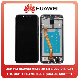 OEM HQ Huawei Mate 20 Lite , Mate20 Lite (SNE-AL00, SNE-LX1, SNE-LX2, SNE-LX3, INE-LX2) IPS LCD Display Screen Assembly Οθόνη + Touch Screen DIgitizer Μηχανισμός Αφής + Frame Bezel Πλαίσιο Σασί Blue Μπλε (Grade AAA+++)