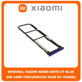 Original Γνήσιο Xiaomi Redmi Note 8T Note8T (M1908C3XG) SIM Tray Cover Assy + Micro SD Tray Slot Υποδοχέας Βάση Θήκη Κάρτας SIM Κάλυμμα Μπλε Blue (Service Pack By Xiaomi)