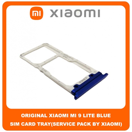 Original Γνήσιο Xiaomi Mi 9 Lite Mi9 Lite (M1904F3BG) SIM Tray Cover Assy + Micro SD Tray Slot Υποδοχέας Βάση Θήκη Κάρτας SIM Κάλυμμα Blue Μπλε (Service Pack By Xiaomi)
