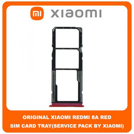 Original Γνήσιο Xiaomi Redmi 8A Redmi8A (MZB8458IN, M1908C3KG, M1908C3KH) SIM Tray Cover Assy + Micro SD Tray Slot Υποδοχέας Βάση Θήκη Κάρτας SIM Κάλυμμα Red Κόκκινο (Service Pack By Xiaomi)