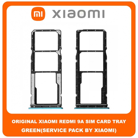 Original Γνήσιο Xiaomi Redmi 9A Redmi9A (M2006C3LG, M2006C3LI, M2006C3LC, M2004C3L) SIM Tray Cover Assy + Micro SD Tray Slot Υποδοχέας Βάση Θήκη Κάρτας SIM Κάλυμμα Green Πράσινο (Service Pack By Xiaomi)