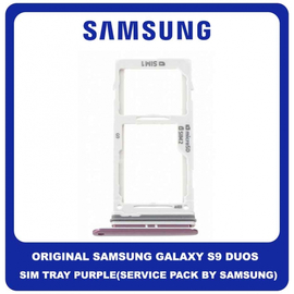 Original Γνήσιο Samsung Galaxy S9 Duos, S9Duos G960FD G960F/DS SIM Tray + Micro SD Tray Βάση Θήκη Κάρτας Purple Μωβ GH98-42650B (Service Pack By Samsung)