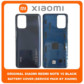 Original Γνήσιο Xiaomi Redmi Note 10 , Note10 (M2101K7AI, M2101K7AG) Rear Back Battery Cover Πίσω Κάλυμμα Καπάκι Μπαταρίας Black Μαύρο (Service Pack By Xiaomi)