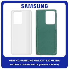 OEM HQ Samsung Galaxy S20 Ultra G988 (SM-G988B/DS) Rear Back Battery Cover Πίσω Κάλυμμα Καπάκι Μπαταρίας White Άσπρο (Grade AAA+++)