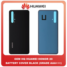 OEM HQ Huawei Honor 20 Honor20 (YAL-L21, YAL-AL00, YAL-TL00) Rear Back Battery Cover Πίσω Καπάκι Κάλυμμα Πλάτη Μπαταρίας Black Μαύρο (Grade AAA+++)