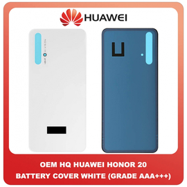 OEM HQ Huawei Honor 20 Honor20 (YAL-L21, YAL-AL00, YAL-TL00) Rear Back Battery Cover Πίσω Καπάκι Κάλυμμα Πλάτη Μπαταρίας White Άσπρο (Grade AAA+++)