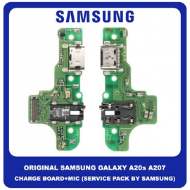Γνήσιο Original Samsung Galaxy A20s A207 (A207F, A207F/DS) Καλωδιοταινία Φόρτισης SUB Charging Board (Charge Connector Dock Flex) + Mic Μικρόφωνο GH81-17775A (Service Pack By Samsung)