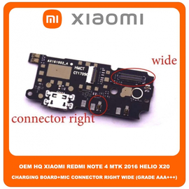 HQ OEM Xiaomi Redmi Note 4 Note4 (2016100) MTK 2016 Helio X20 Καλωδιοταινία Φόρτισης SUB Usb Plug Charging Board (Charging Dock Flex) + Mic Μικρόφωνο Connector Right Wide (Grade AAA+++)