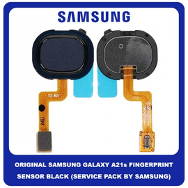 Original Γνήσιο Samsung Galaxy A21s 2020 A217 (A217F, A217F/DS, A217F/DSN, A217M, A217M/DS, A217N) Fingerprint Flex Sensor Καλωδιοταινία Αισθητήρας Δακτυλικού Αποτυπώματος Black Μαύρο GH96-13463A (Service Pack By Samsung)