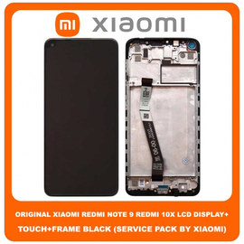 Γνήσια Original Xiaomi Redmi Note 9 , Note9 , Redmi 10X (M2003J15SC, M2003J15SG, M2003J15SS) IPS LCD Screen Display Assembly Οθόνη + Touch Screen Digitizer Μηχανισμός Αφής + Πλαίσιο Σασί Frame Bezel Black Μαύρο 560003J15S00 (Service Pack By Xiaomi)