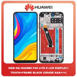 OEM HQ Συμβατό Huawei P40 Lite E (ART-L28 ART-L29), LTPS IPS LCD Display Assembly Οθόνη + Touch Screen Digitizer Μηχανισμός Αφής + Frame Πλαίσιο Black (Grade AAA+++)