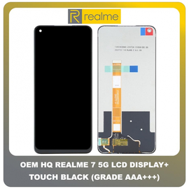HQ OEM Realme 7 5G, (RMX2111), Narzo 30 Pro 5G (RMX2117) IPS LCD Display Assembly Screen Οθόνη + Touch Screen DIgitizer Μηχανισμός Αφής Black Μαύρο (Grade AAA+++)