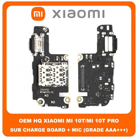 OEM HQ Xiaomi Mi 10T (M2007J3SY) Mi10T Pro 5G (M2007J3SG, M2007J3SP, M2007J3SI, M2007J17C) Καλωδιοταινία Φόρτισης SUB Charging Board (Charge Connector Dock Flex) + Mic Μικρόφωνο + SIM Reader Θύρα Αναγνώστη Κάρτας SIM (Grade AAA+++)