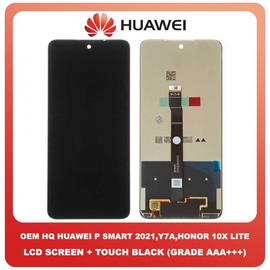 OEM HQ Huawei P Smart 2021, PSmart 2021 (PPA-LX2) Honor 10X Lite , Honor10X Lite (DNN-LX9) , Y7A (Peppa-L22B, Peppa-L02B, Peppa-L23B, Peppa-L03B) IPS LCD Display Assembly Screen Οθόνη + Touch Digitizer Μηχανισμός Αφής Black Μαύρο (Grade AAA+++)