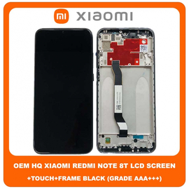 OEM HQ Xiaomi Redmi Note 8T Note8T (M1908C3XG) IPS LCD Display Assembly Screen Οθόνη + Touch Screen Digitizer Μηχανισμός Αφής + Frame Bezel Πλαίσιο Σασί Black Μαύρο (Grade AAA+++)