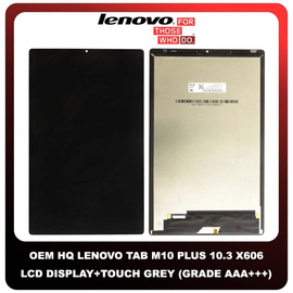 OEM HQ Lenovo Tab M10 Plus 10.3 M 10 Plus 10,3'' Inches Smart Tab M10 FHD Plus (TB-X606, TB-X606F) IPS LCD Display Assembly Screen Οθόνη + Touch Screen Digitizer Μηχανισμός Αφής Iron Grey Γκρι (Grade AAA+++)